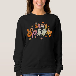Sudadera Fantasma Retro Halloween Quédate Siniestro Adorabl