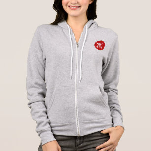 Sudadera Fantasma Rojo Danza Búfalo círculo gris bella hood