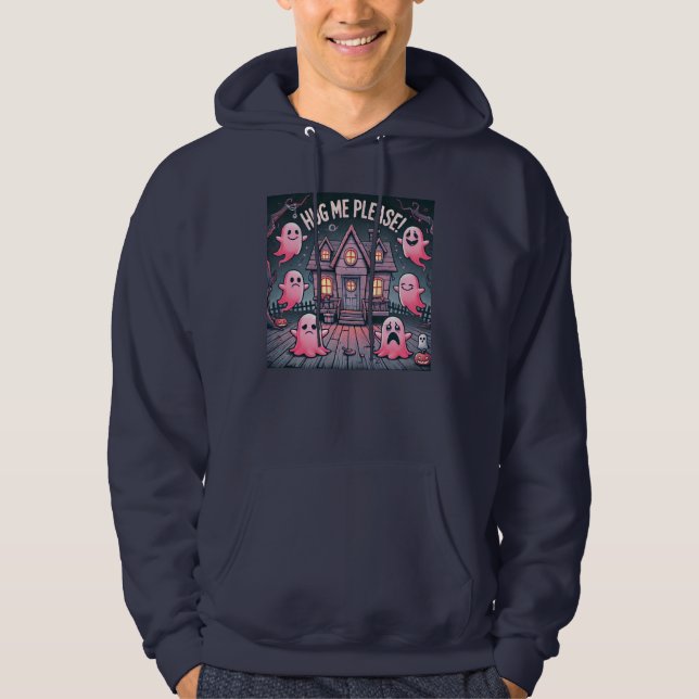Sudadera Fantasma Rosa Cuta: ¡Abrazarme! :( (hombre niño ho (Anverso)