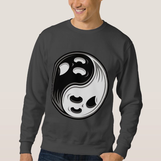 Sudadera Fantasma Yin Yang Negro y Blanco (Anverso)