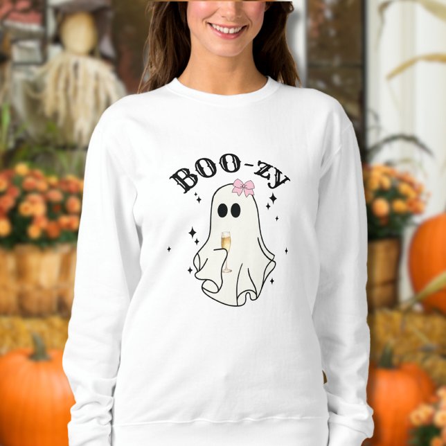 Sudadera Fantasmas Adorables Bebedores de Boo-zy Halloween  (Simple Boo-zy Drinking Cute Ghosts Halloween sweatshirt)