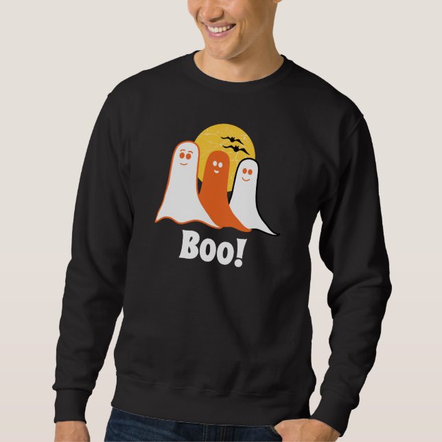 Sudadera Fantasmas de Halloween, boo con murciélagos (Anverso)