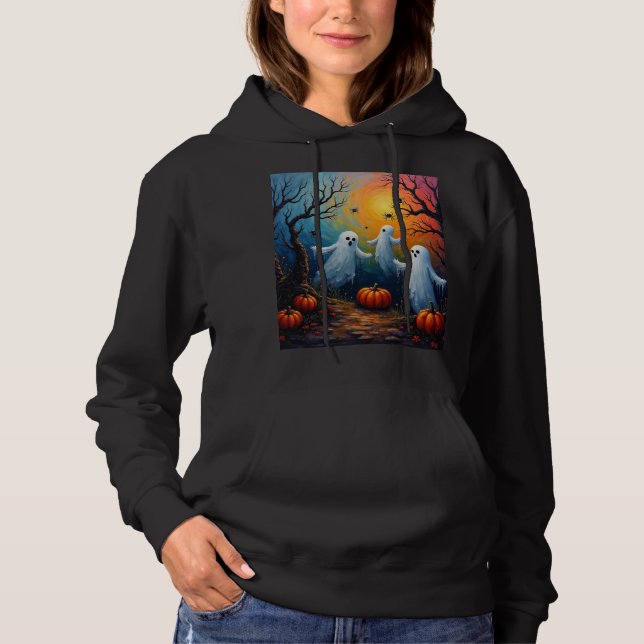 Sudadera fantasmas juguetones de Halloween (Anverso)