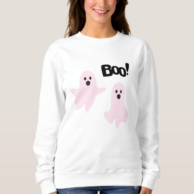 Sudadera Fantasmas rosas de Boo Cute Halloween (Anverso)