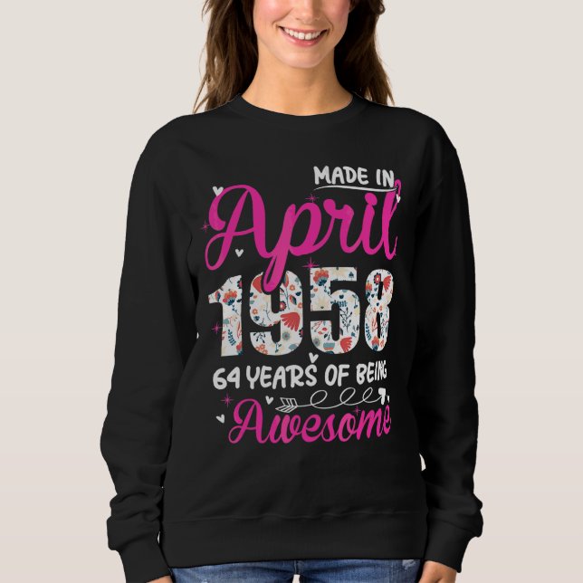 Sudadera Fantástico cumpleaños desde abril de 1958 (Anverso)