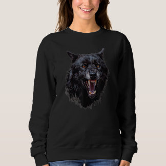 Sudadera Fantasy Angry Wolf Motif Illustration Wolf