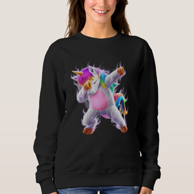 Sudadera Fantasy Unicorn Dabbing  for Children Girls Boys (Anverso)