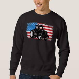 Sudadera Farm Tractor Patriótico Hombres Agricultores De Ba