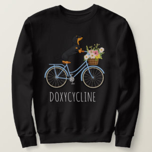 Sudadera Farmacia de doxiciclina chiste , Dachshund en bici