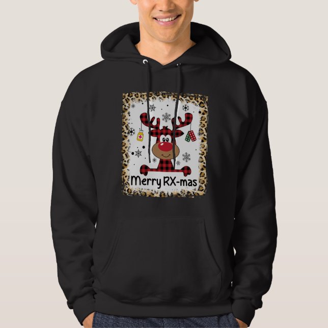 Sudadera Farmacia de Navidades de RX-Mas renos de mora blan (Anverso)
