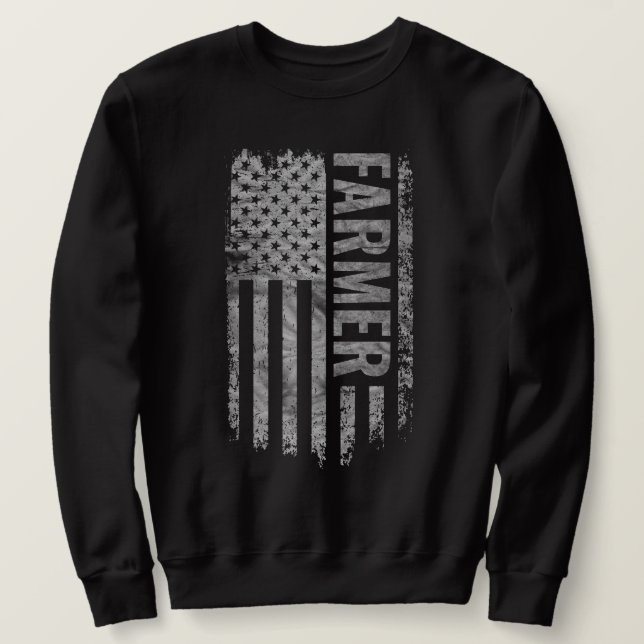 Sudadera Farmer USA Flag Distressed design (Anverso del diseño)