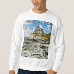 Sudadera Faro color de rosa de la isla, Rhode Island