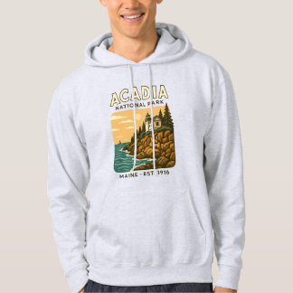 Sudadera Faro de Acadia Vintage Parque Nacional de Maine