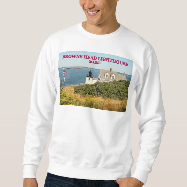 Sudadera Faro de Browns Head, Vinalhaven Maine Sweatshir (Anverso)