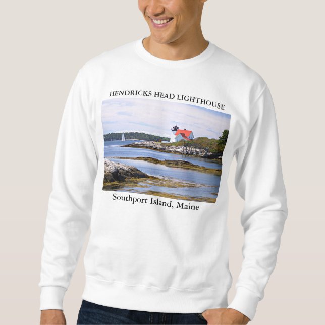Sudadera Faro de Hendricks Head, Isla de Southport Maine (Anverso)