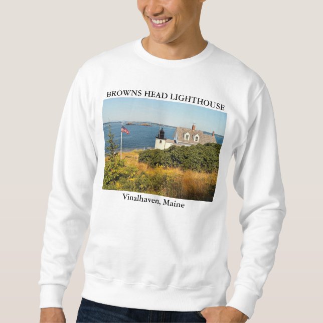 Sudadera Faro de la cabeza de Browns, Vinalhaven Maine (Anverso)