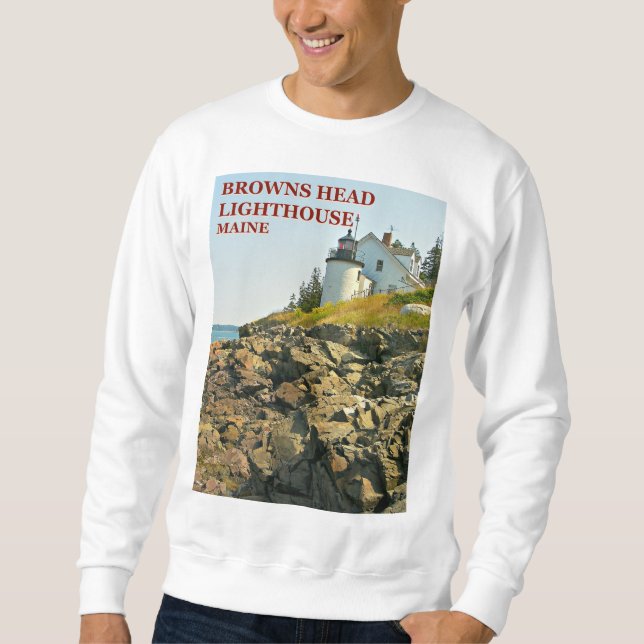 Sudadera Faro de la cabeza de Browns, Vinalhaven Maine Swea (Anverso)