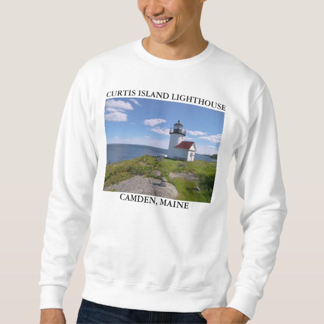 Sudadera Faro de la isla de Curtis, Camden Maine (Anverso)