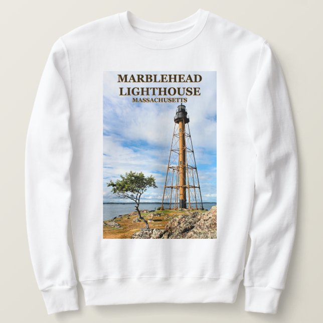 Sudadera Faro de Marblehead, camiseta sudorosa de Massachus (Anverso del diseño)