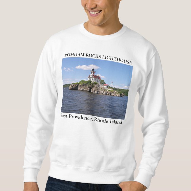 Sudadera Faro de Pomham Rocks, Isla E Providence Rhode (Anverso)