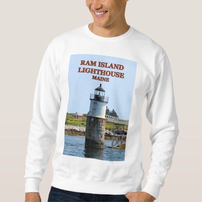 Sudadera Faro de Ram Island, camiseta de Maine (Anverso)