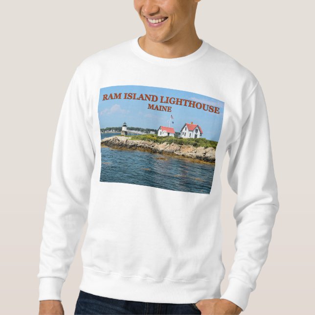 Sudadera Faro de Ram Island, camiseta de Maine (Anverso)