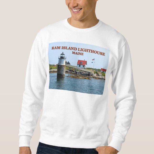 Sudadera Faro de Ram Island, camiseta de Maine (Anverso)