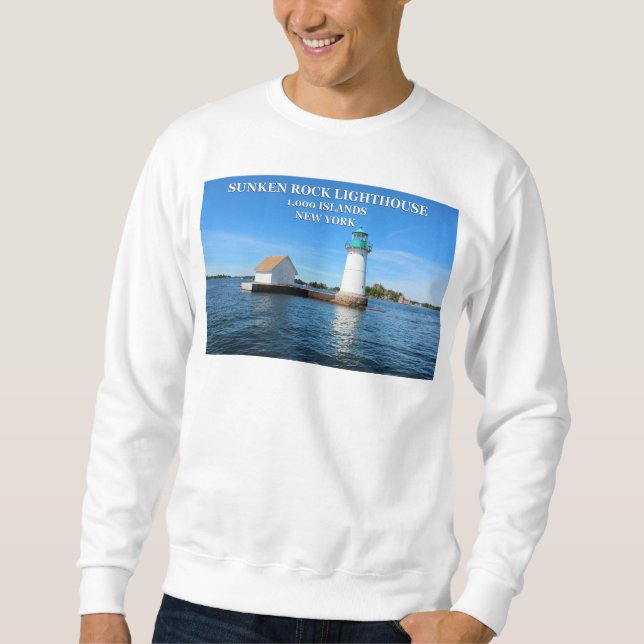 Sudadera Faro de Rock Sunken, Nueva York (Anverso)