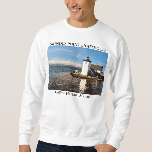 Sudadera Faro del punto de Grindle, puerto Maine de Gilkey (Anverso)