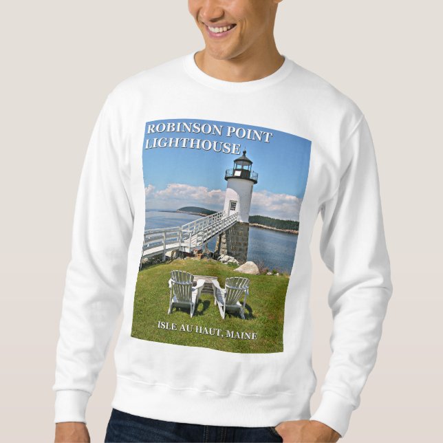Sudadera Faro del punto de Robinson, Au Haut, Maine de la (Anverso)