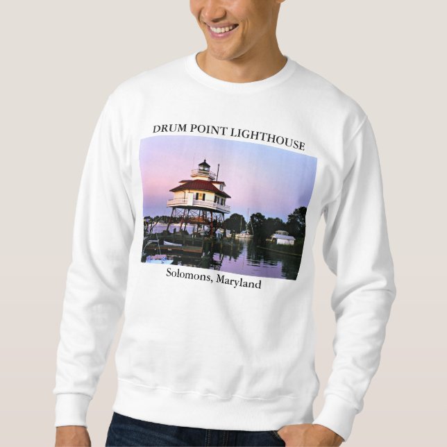 Sudadera Faro del punto del tambor, Solomons Maryland (Anverso)