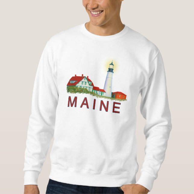 Sudadera Faro, Maine, luz de cabeza de Portland, costa (Anverso)