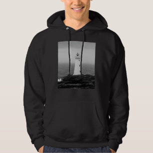 Sudadera Faro Minimalista blanco negro