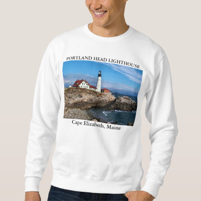 Sudadera Faro principal de Portland, cabo Elizabeth Maine (Anverso)