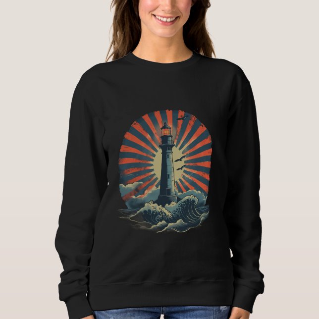 Sudadera Faro Vela Mar Playa Playa Casa de Playa (Anverso)