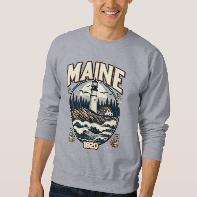 Sudadera Faro Vintage Maine (Anverso)