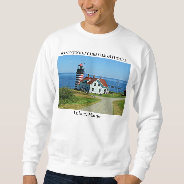 Sudadera Faro West Quoddy Head, Lubec Maine (Anverso)