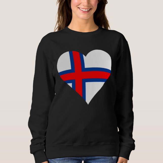 Sudadera Faroe Islands Flag Heart Faroe Islands Love Faroe  (Anverso)