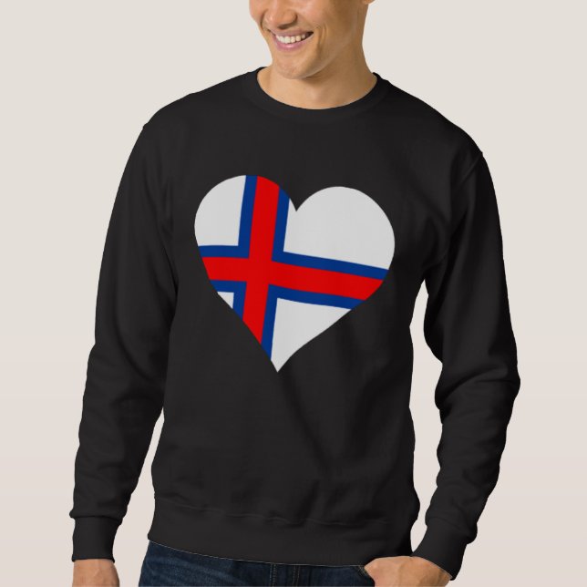 Sudadera Faroe Islands Flag Heart Faroe Islands Love Faroe  (Anverso)