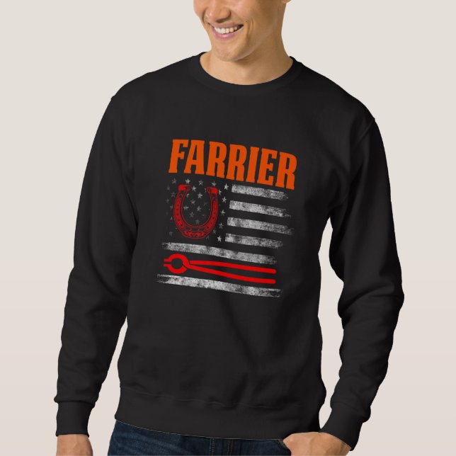 Sudadera Farrier Horseshoe Hoof Trimming Equine Shoeing     (Anverso)