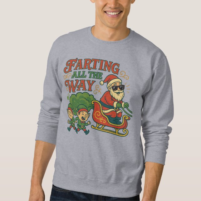 Sudadera Farting All The Way Funny Santa Christmas (Anverso)