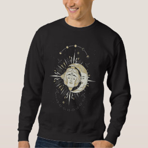 Sudadera Fases de la Luna Boho Sol Celestial Brujería