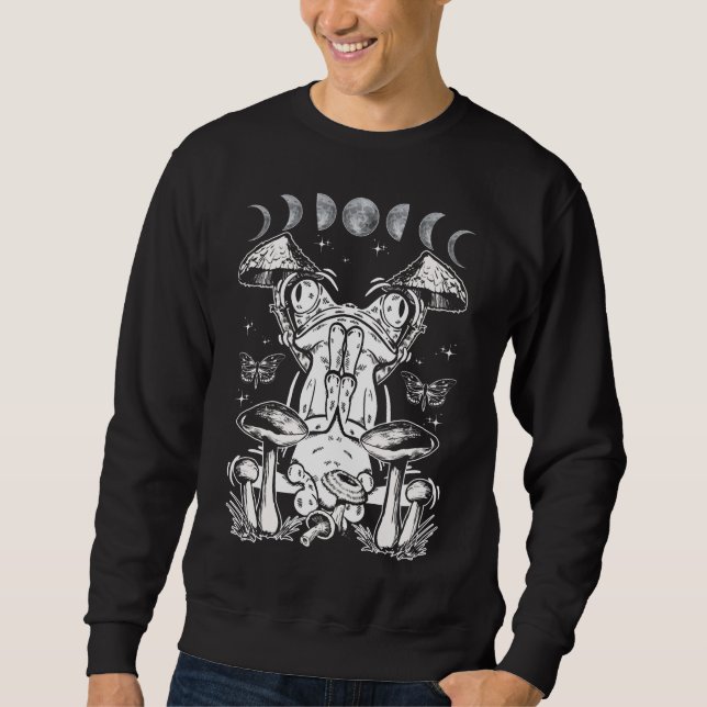 Sudadera Fases de la luna mágica de la rana estética del ho (Anverso)