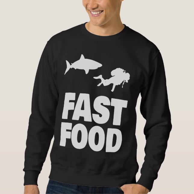 Sudadera Fast Food Diver Shark Scuba Diving Diver Cute (Anverso)