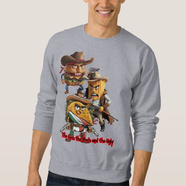 Sudadera Fast Foods in the Wild West on a Grey (Anverso)