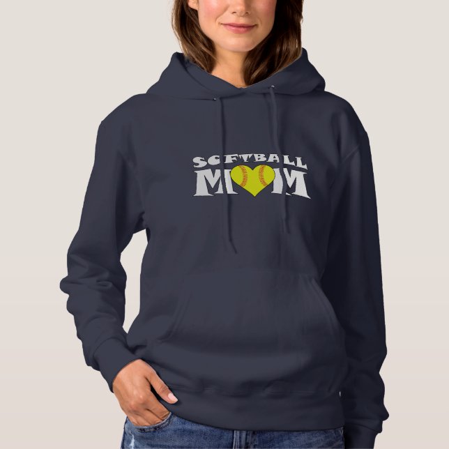 Sudadera Fastpitch Softball Mom Nombre & Número Hoodie (Anverso)