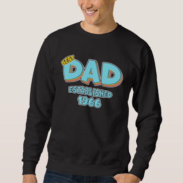 Sudadera Father Best Dad Ever Established 1966 Great Dad (Anverso)