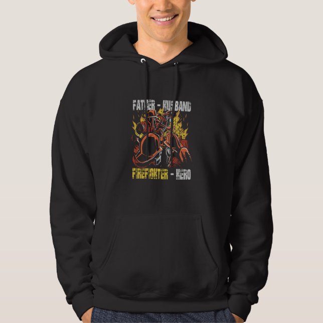Sudadera Father Husband Firefighter Hero Fireman Dad Daddy (Anverso)