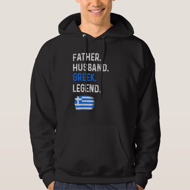 Sudadera Father Husband Greek Legend Proud Dad Greece Flag (Anverso)