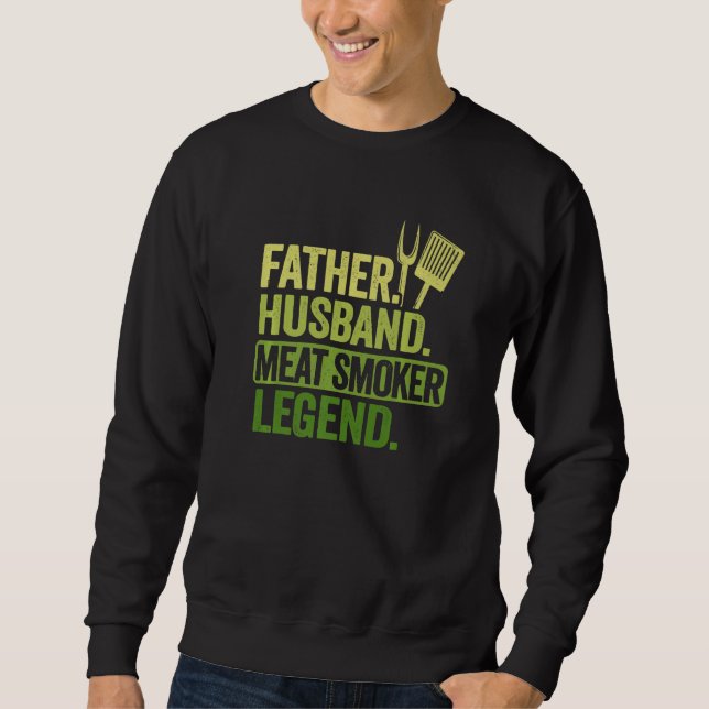 Sudadera Father Husband Meat Smoker Legend Vintage 5  (Anverso)